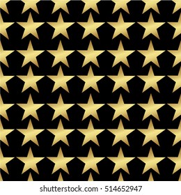 beautiful festive background for decoration or design of Wrapping paper or a gift. Golden stars on black background. Vector illustration