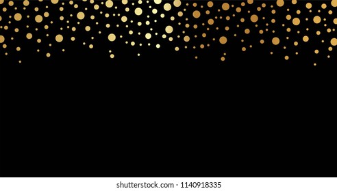 Beautiful festive background with falling gold circles vector