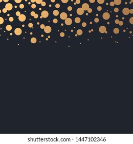 Beautiful festive background with falling gold circles vector