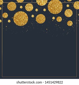 Beautiful festive background with falling gold circles vector