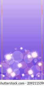 Hermosos antecedentes festivos para la web. Disposición violeta de bokeh con chispas. Plantilla editable para redes sociales e historias. Vector 10 EPS.