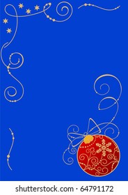 Beautiful festive card with Christmas decorations and free space for Your wishes