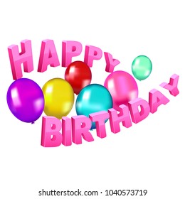 Beautiful festive cards with balloons and confetti for happy birthday