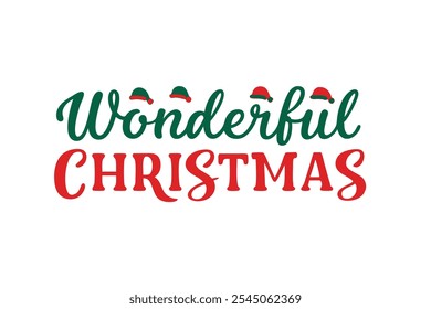 A beautiful and festive Christmas lettering typography design perfect for T-shirts. This vector art features line art and silhouette elements, making it ideal for logos, icons, and clipart.