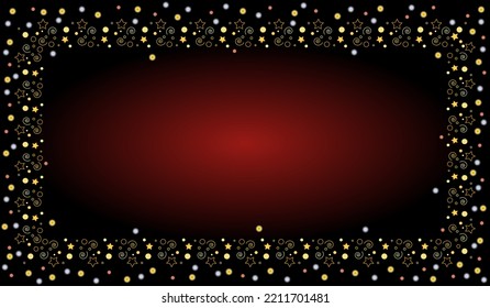 beautiful festive frame with confetti and sequins
