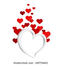 Beautiful festive greeting card with hearts for any holiday