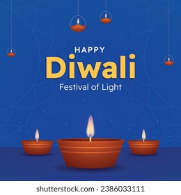 Beautiful festivel happy diwali celebration background