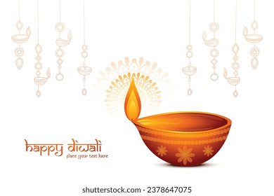 Beautiful festivel happy diwali greeting card celebration background