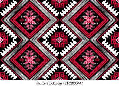 Beautiful figure tribal cross-stitch geometric ethnic oriental pattern traditional .Aztec style embroidery abstract vector illustration.design for texture,fabric,clothing,print.