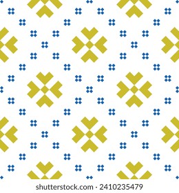 Beautiful figure tribal Scandinavian geometric ethnic oriental pattern traditional on white background.Pixel style embroidery abstract vector illustration.design for texture,fabric,clothing,wrapping.
