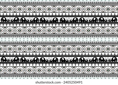 Beautiful figure tribal Thai geometric ethnic oriental pattern traditional on white background.Aztec style, embroidery,abstract, vector illustration.design for texture,fabric,clothing,wrapping,carpet.