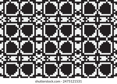 Beautiful figure tribal Thai geometric ethnic oriental pattern traditional on black background.Aztec style,embroidery,abstract,vector illustration.design for texture,fabric,clothing,wrapping,carpet.