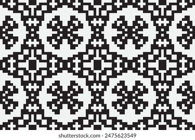 Beautiful Figure Tribal Thai Geometric Ethnic Oriental Pattern Traditional on Black background.aztec Style,embroidery,abstract,vector illustration.design for Texture,fabric,clothing,wrapping,carpet.