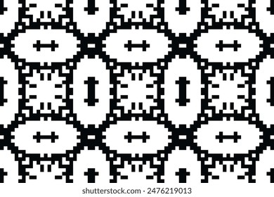 Beautiful Figure Tribal Thai Geometric Ethnic Oriental Pattern Traditional on Black background.aztec Style,embroidery,abstract,vector illustration.design for Texture,fabric,clothing,wrapping,carpet.