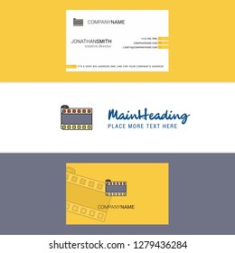 Beautiful Film Roll Logo And Business Card. Vertical Design Vector