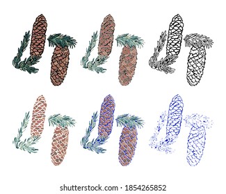 Beautiful fir branch for Christmas cards and greetings