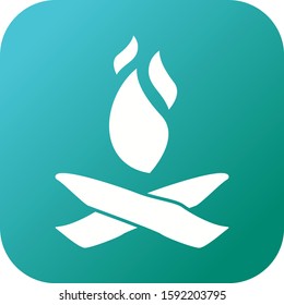Beautiful Fire Glyph Vector Icon