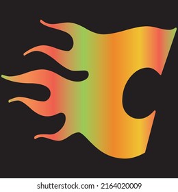 beautiful and fire letter C
