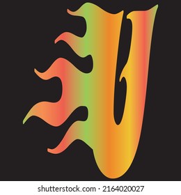 Beautiful and fire letter U