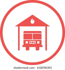 Beautiful Fire station Vector Glyph Icon