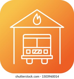 Beautiful Fire station Vector line icon