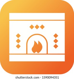 Beautiful Fireplace Glyph Vector Icon