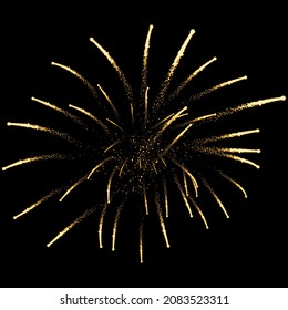 Beautiful firework firecracker with  sparks at night sky. Vector illustration