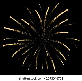Beautiful firework firecracker with  sparks at night sky. Vector illustration