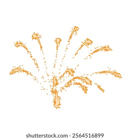 Beautiful firework with shining sparks. Vector illustration