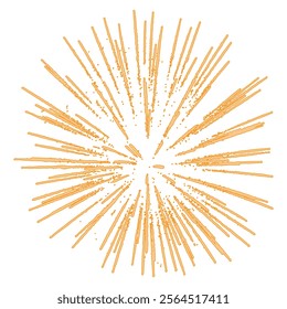 Beautiful firework with shining sparks. Vector illustration