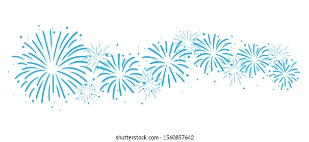 Beautiful Firework Silhouette Vector Graphic Clipart