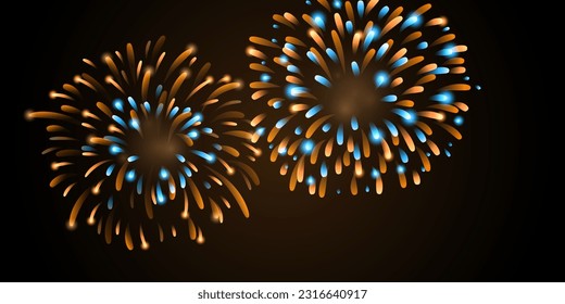 beautiful fireworks background vector illustration