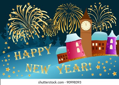 Beautiful fireworks for new year