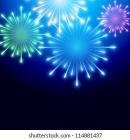 beautiful fireworks vector background illustration