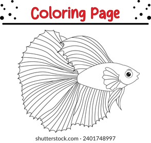 Beautiful Fish coloring page for kids