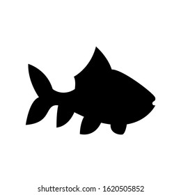 Beautiful fish, great design for any purposes. Vector image. Black element. Modern banner with black fish for concept design. Vector isolated outline drawing. Food concept. Contour drawing