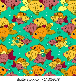 beautiful fish on a green background