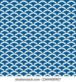 Beautiful fish scale pattern fabric pattern Endlessly lined up vector job type