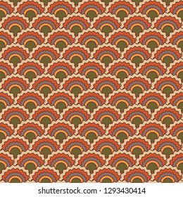 Beautiful fish scales squama background, vector seamless fabric pattern, tiled textile print. Traditional chinese squama scales seamless arc tiles structure. Fish skin pattern.