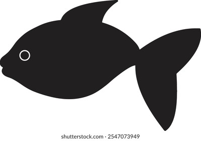 A beautiful fish silhouette vector illustration ideal for logo, icon and graphics 