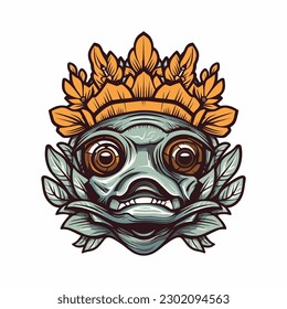 A beautiful fish surrounded by flowers in a logo illustration, perfect for a nature-inspired brand