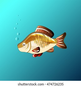 Beautiful fish under the water in the game style