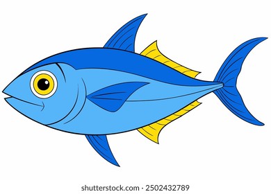 A beautiful fish vector art in white background illustration.