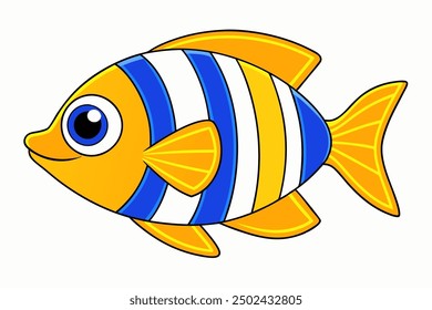 A beautiful fish vector art in white background illustration.