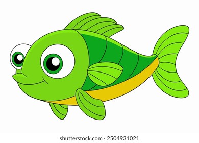 A beautiful fish vector art in white art background illustration.