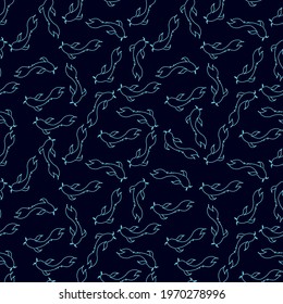 Beautiful Fish Vector Background Pattern Seamless