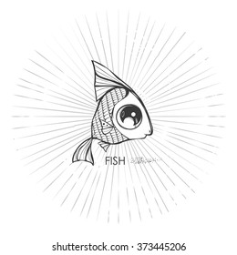Beautiful fish. Vintage illustration.