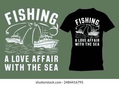 beautiful Fishing boat  t-shirt design