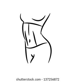 Beautiful fit female body illustration vector