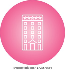 Beautiful Five Star Hotel Line Vector Icon